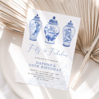 Delft Blue Chinoiserie Ginger Jar 50th Birthday