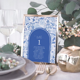 Delft Blue Chinoiserie Seating Chart Table Number