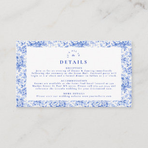 Delft Blue Chinoiserie Wedding Enclosure Card