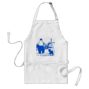Delft Blue, Dutch Boy and Cat Standard Apron