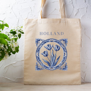 Delft Blue Holland Tulip Tote Bag