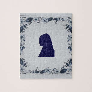 Delft blue tile Girl with a Pearl Earring Jigsaw Puzzle