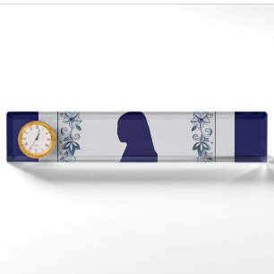 Delft blue tile Girl with a Pearl Earring Nameplate