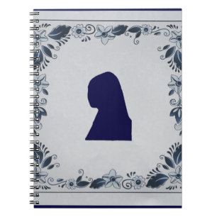 Delft blue tile Girl with a Pearl Earring Notebook