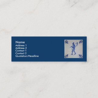 Delft Blue Tile - Mower Carrying Scythe or Sickle Mini Business Card
