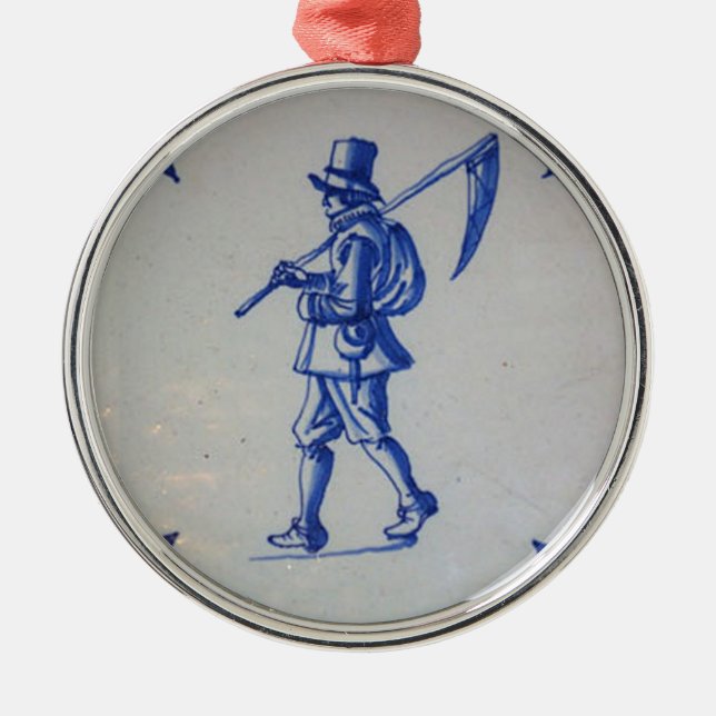 Delft Blue Tile - Template Metal Tree Decoration (Front)