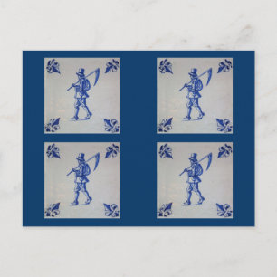Delft Blue Tile - Template Postcard