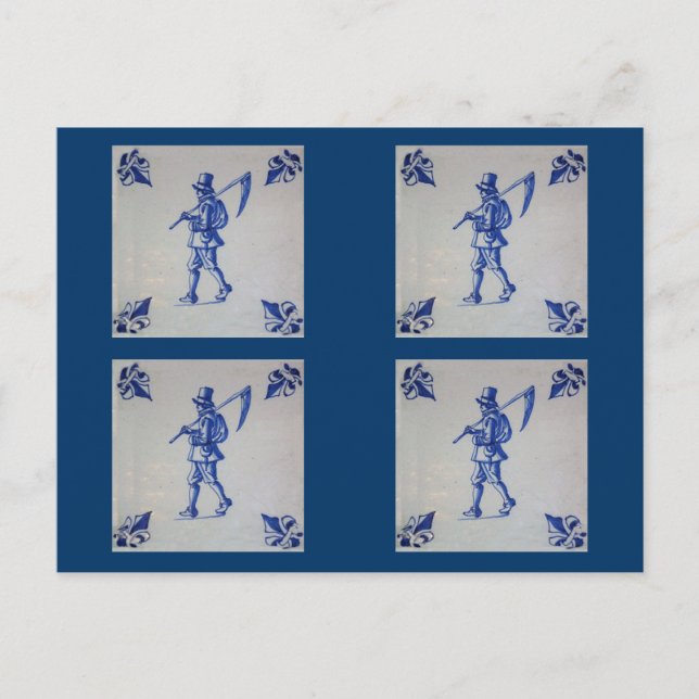 Delft Blue Tile - Template Postcard (Front)