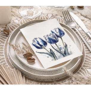 Delft Blue Tulip Rehearsal Dinner Invitation