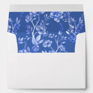 Delft Blue White Chinoiserie Botanical Garden Envelope