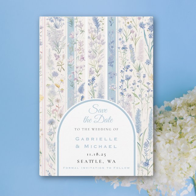 Delft Blue White Chinoiserie Porcelain Bird  Save The Date (Creator Uploaded)