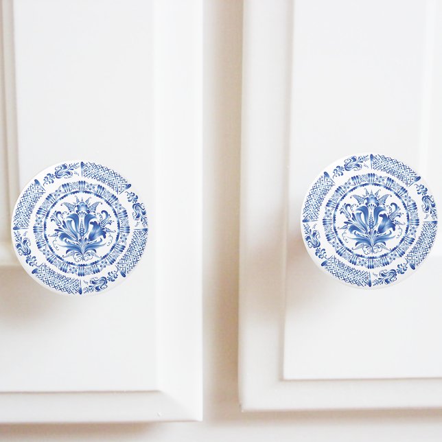 Delft Blue White Dutch Inspired Ceramic Knob (Creator Uploaded)