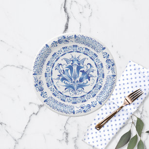 Delft Blue White Dutch Inspired Paper Plate