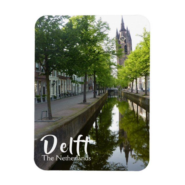 Delft Canal & Oude Kerk Magnet (Vertical)