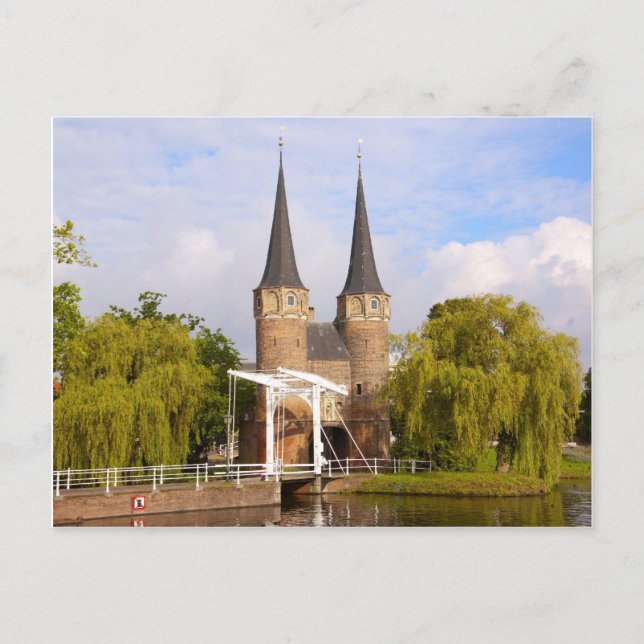 Delft, canals and gateway postcard (Front)