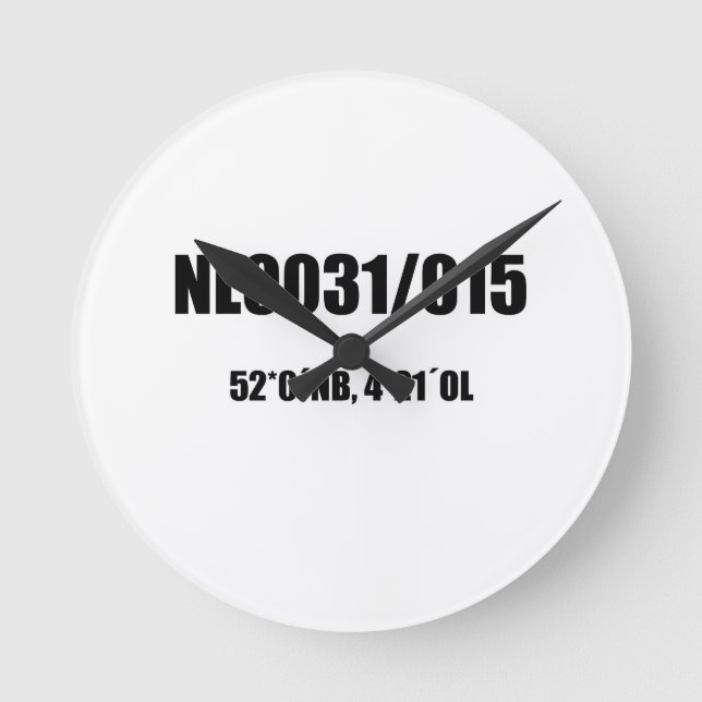 Delft code in black round clock (Front)