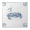 Delft Crab Tile with Shell Corners