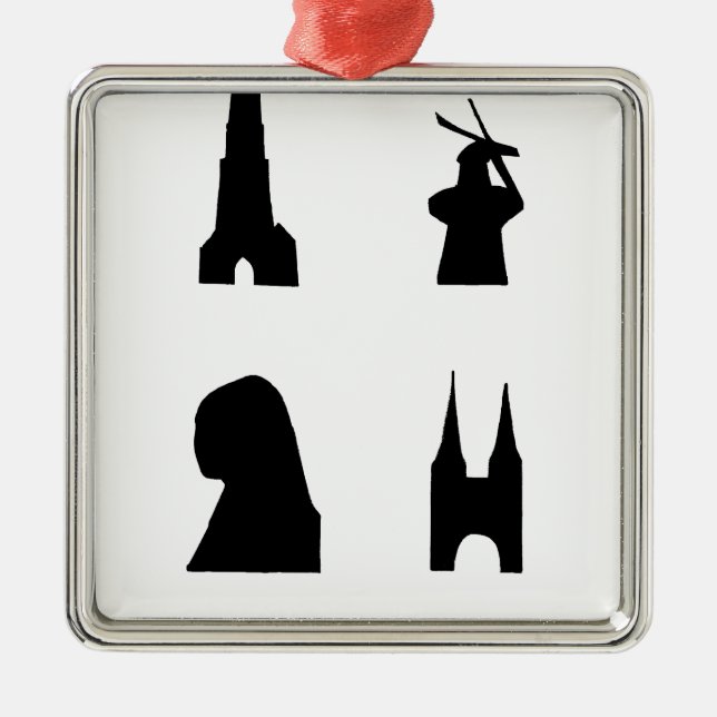 Delft dark silhouette metal tree decoration (Front)
