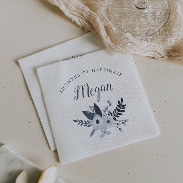 Delft Floral Baby or Bridal Shower Napkin (Creator Uploaded)