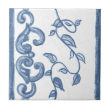 Delft Floral Border Ceramic Tile