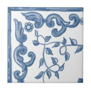 Delft Floral Corner Ceramic Tile