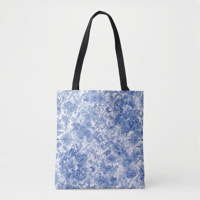 Delft Floral Tapestry - Tote Bag (Front)