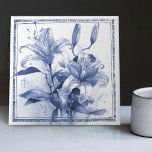 Delft Lily Wall Decor Art Nouveau Watercolor Ceramic Tile<br><div class="desc">Watercolor Lily by Messrs. Thomas Latham Boote and Richard Boote 1870, who commenced at the Central Pottery, Burslem, their original manufacture being Parian sculptures, vases, and later tiles. Signed "MB." The manufacture of tiles, which had then been revived by Messrs. Minton, Hollins & Co., of Stoke-on-Trent, attracted the attention of...</div>