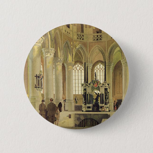 Delft LNER Poster 6 Cm Round Badge (Front)