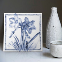 Delft Narcisse Wall Decor Art Nouveau Watercolor