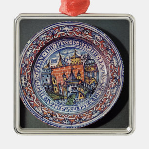 Delft plate with views of the Tower of London Metal Tree Decoration