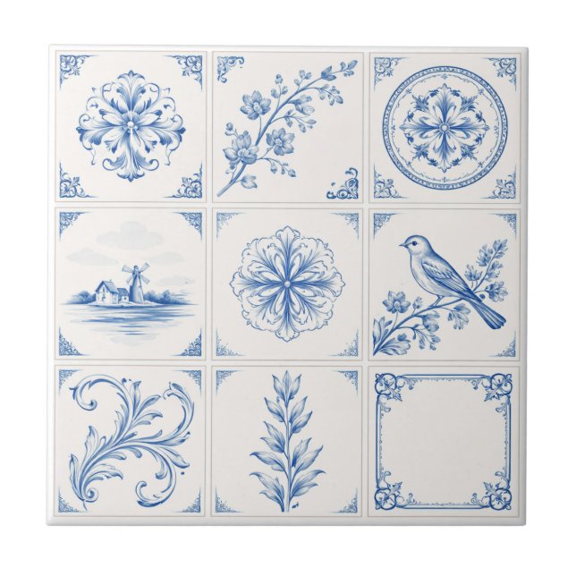 Delft Renaissance Blue & White – Classic & Modern Ceramic Tile (Front)