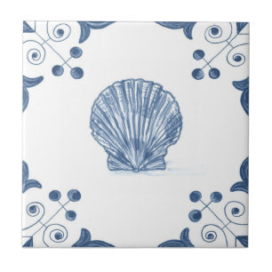 Delft Scallop Tile with Scroll Corners