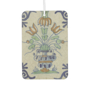 Delft Tile Antique Ceramic Flower Pot Car Air Freshener