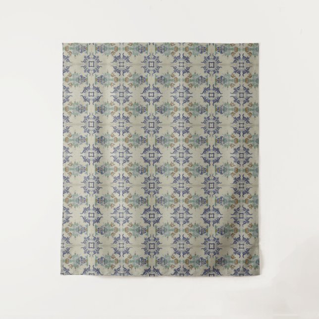 Delft Tile Antique Ceramic Flower Pot  Tapestry (Front)