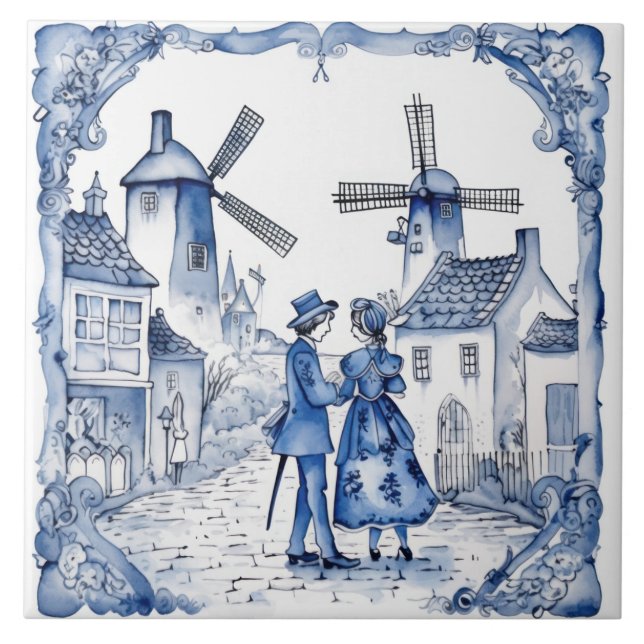 Delft Tile Blue And White Tile (Front)