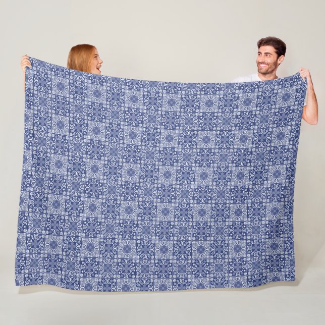 Delft tile ethnic national Dutch pattern   Fleece Blanket (In Situ)