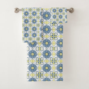 Delft Tile Pattern  Bath Towel Set
