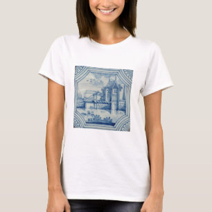 Delft tile showing a drawbridge over a canal, 19th T-Shirt