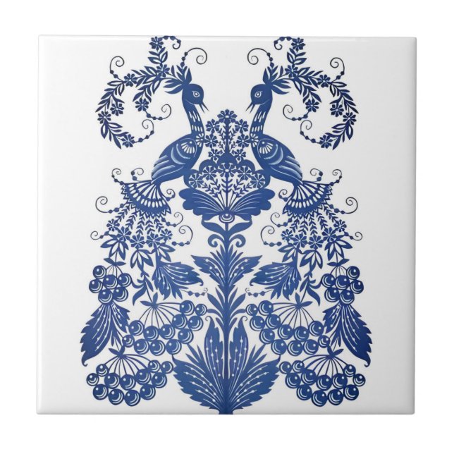 delft tiles reproductions luxurious peacock (Front)