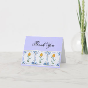 Delft Tulip Tile Art Thank You Card