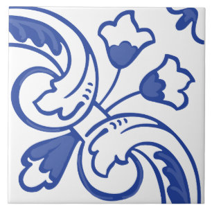 Delft Vine Blossom Ceramic Tile