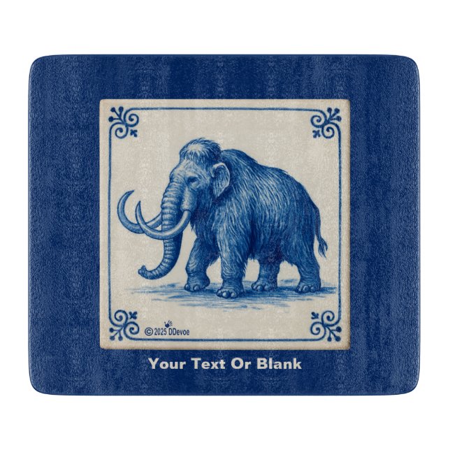 Delft Woolly Mammoth Cutting Board (Front)
