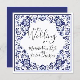 Delfts Blauw | Delft Blue Tile Wedding Invitation