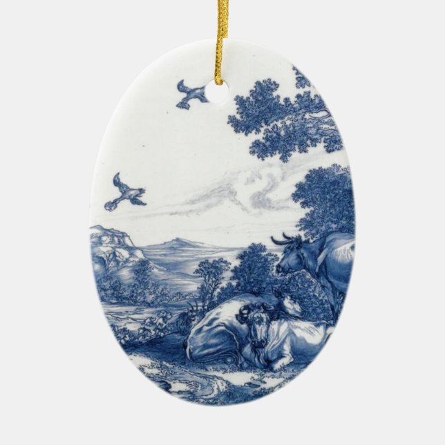 Delftware Ceramic Tree Decoration (Front)