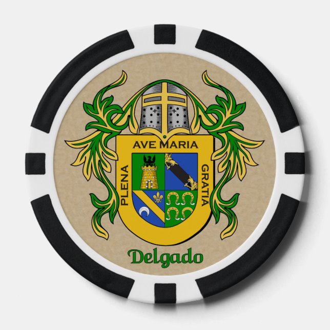 Delgado Heraldic Arms Poker Chips (Front)