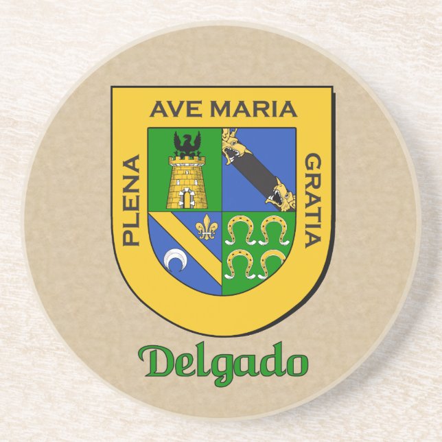 Delgado Heraldic Shield Coaster (Front)