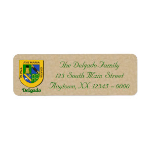 Delgado Heraldic Shield Return Address Label