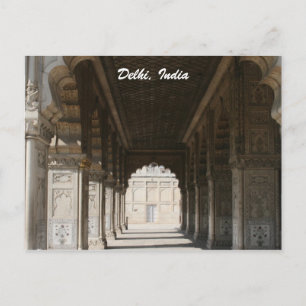 delhi fort marble columns postcard