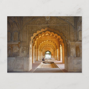 delhi fort red archways postcard
