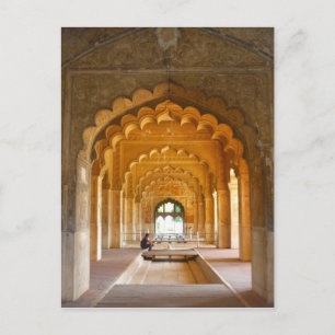 delhi fort red archways up postcard